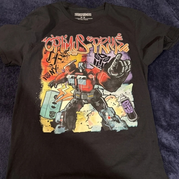 Transformers Optimus Prime Black With Colorful Graphic T-shirt Size Small NWT - Picture 10 of 10